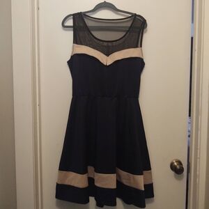 Chic Pink & Blue Sleeveless Mini Dress